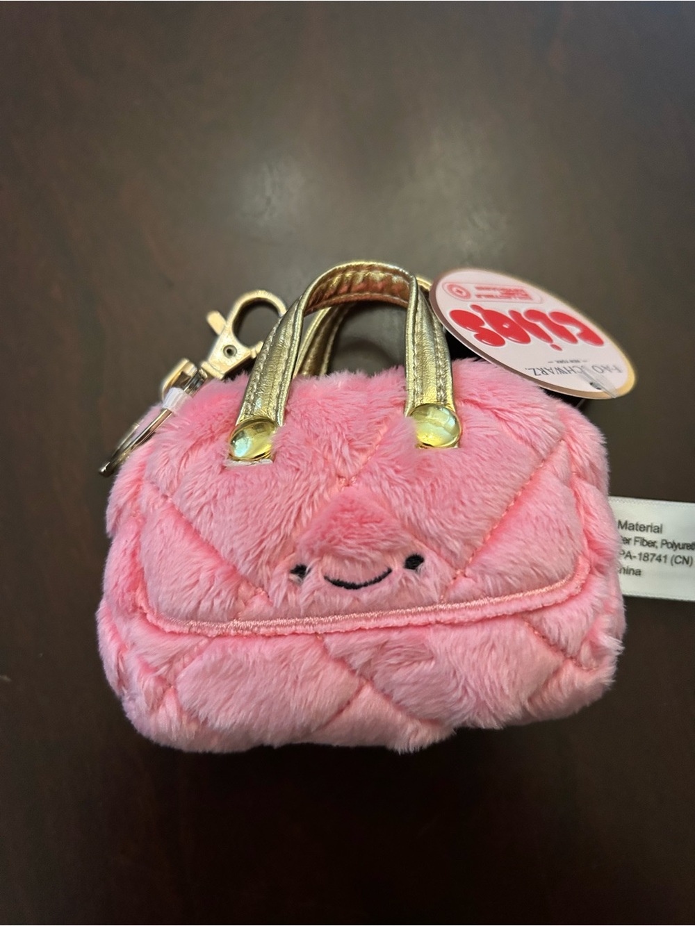 FAO Schwarz - Plush Mini Handbag Keychain - Pink
